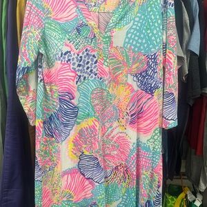 Lilly Pulitzer Pink and Blue Abstract dress size Medium